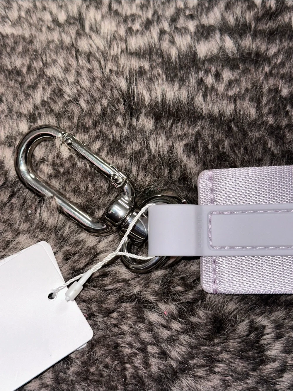 NWT Lululemon Icy Taupe Diamond Silver Never Lost Keychain Reflective Effect